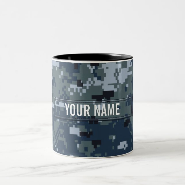 Tasse 2 Couleurs Camouflage de la marine NWU personnalisable (Centre)