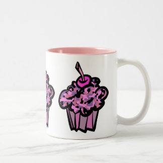 Tasse 2 Couleurs camouflage rose et violet cupcake