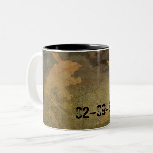 Tasse 2 Couleurs Camouflage vert olive symétrique grunge