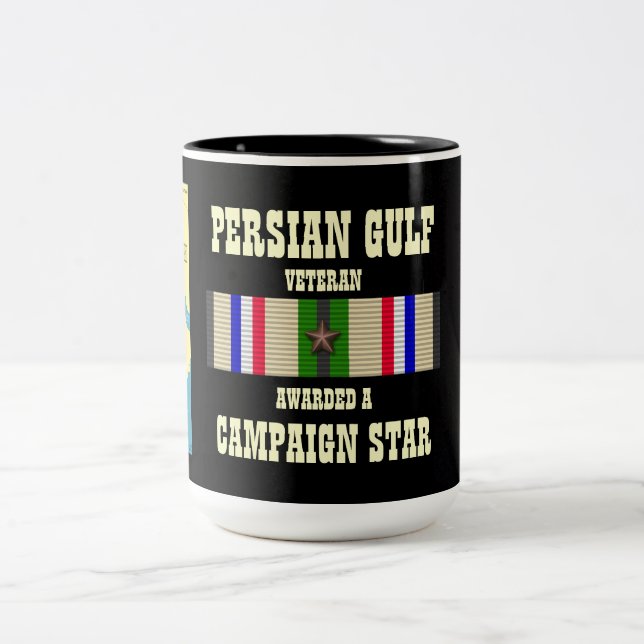 TASSE 2 COULEURS CAMPAGNE STAR PERSIAN GULF WAR VETERAN (Centre)