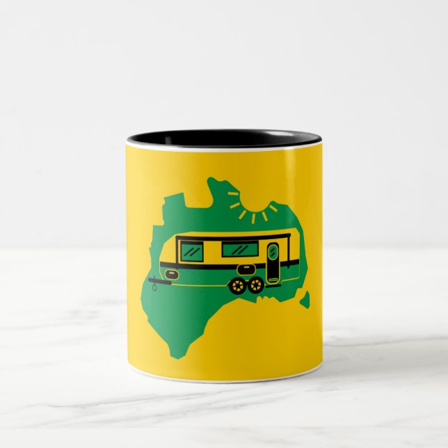 Tasse 2 Couleurs Camping Caravan australien (Centre)