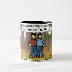 Tasse 2 Couleurs Camping personnalisé - Dessin en deux