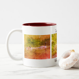 Tasse 2 Couleurs Canada Goose Family Album Nature Art Personnalisé