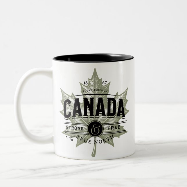 Tasse 2 Couleurs Canada Véritable Nord Fort et libre (Gauche)