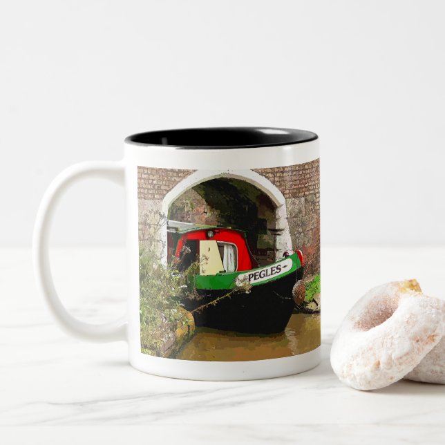 TASSE 2 COULEURS CANAL NARROWBOATS (Avec donut)