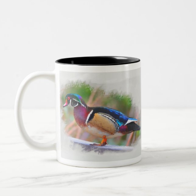Tasse 2 Couleurs Canard à bois - mâle (Gauche)