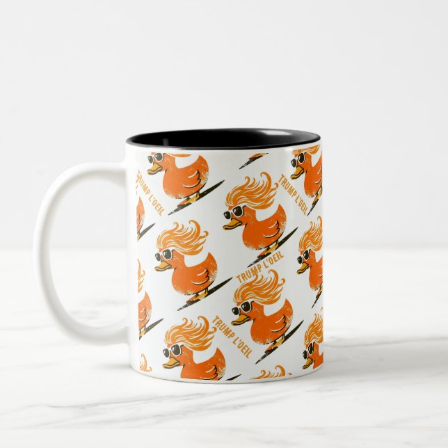 Tasse 2 Couleurs Canard à Perruque Orange Trump l'oeil (Gauche)