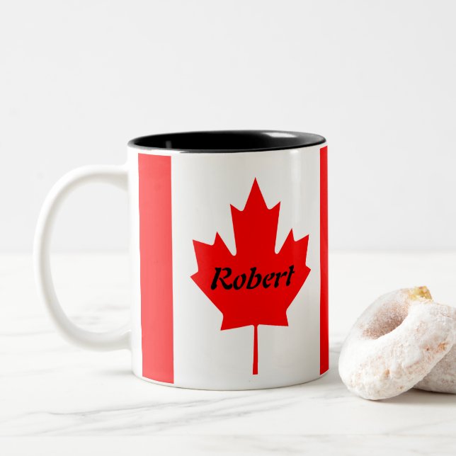 Tasse 2 Couleurs Canard canadien (Avec donut)
