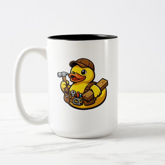 Tasse 2 Couleurs Canard en caoutchouc charpentier (Gauche)