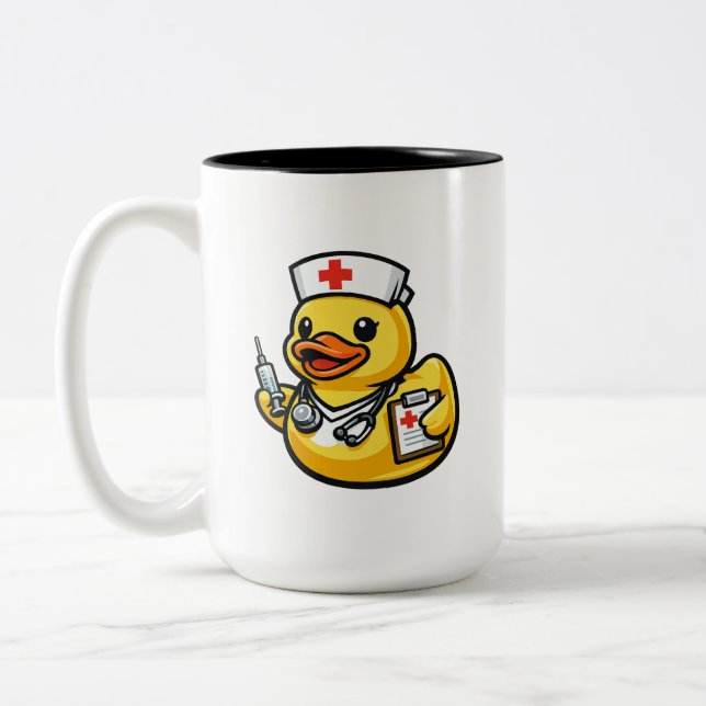 Tasse 2 Couleurs Canard en Caoutchouc Infirmière (Gauche)