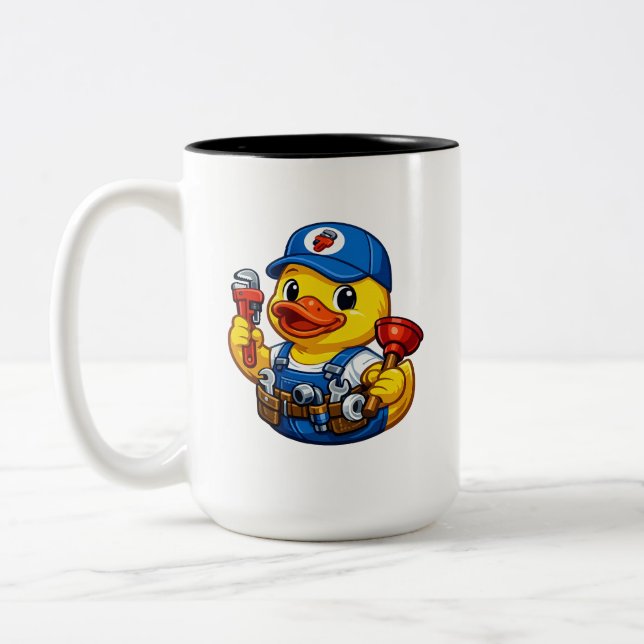Tasse 2 Couleurs Canard en caoutchouc plombier (Gauche)