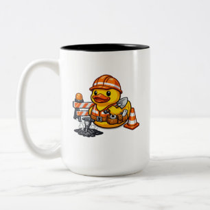 Tasse 2 Couleurs Canard en Caoutchouc Travailleur Routier
