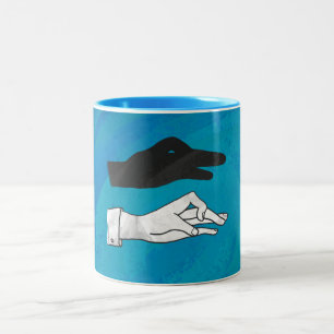 Tasse 2 Couleurs Canard noir sur bleu