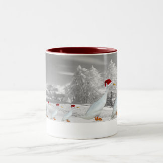 Tasse 2 Couleurs Canards d'une manière amusante de coureur de Noël