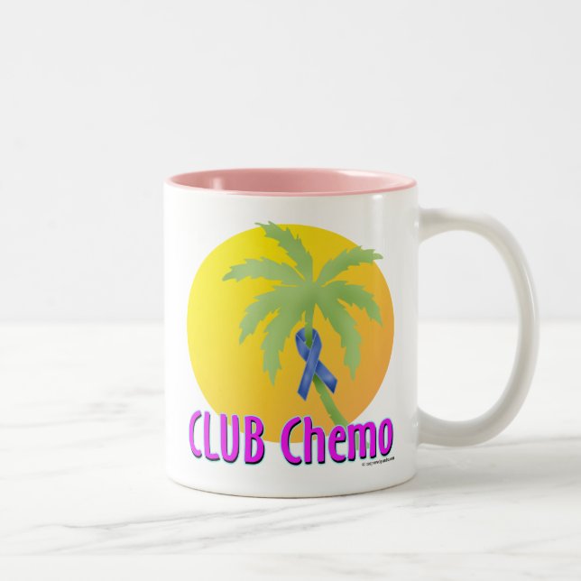 Tasse 2 Couleurs Cancer du colon (bleu) (Droit)
