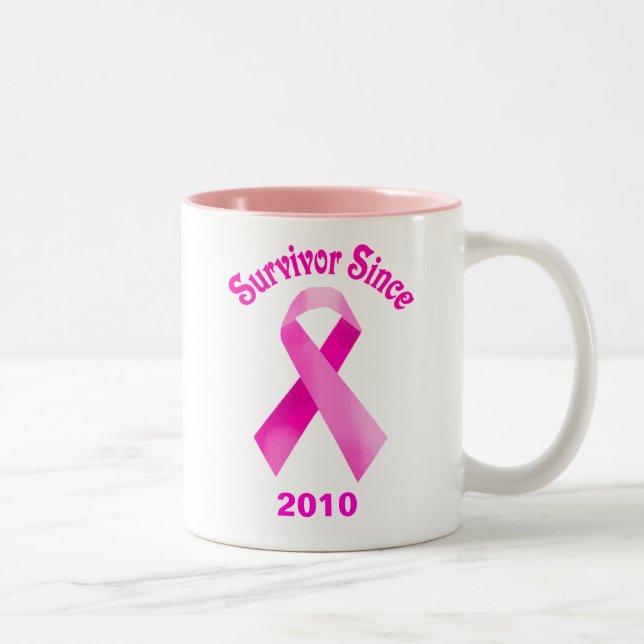 Tasse 2 Couleurs Cancer du sein Musique à ruban rose (Droit)