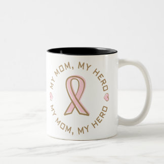 Tasse 2 Couleurs Cancer du sein rose de ruban ma maman mon héros