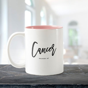Tasse 2 Couleurs Cancer Horoscope Moderne Fun Birthday Script Zodia