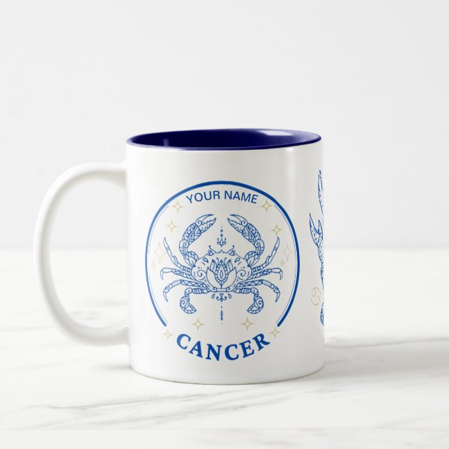 Tasse 2 Couleurs Cancer personnalisé Zodiac 11 oz (Gauche)