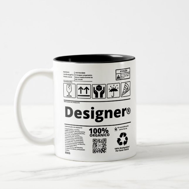 Tasse 2 Couleurs Caneca Designer (Gauche)