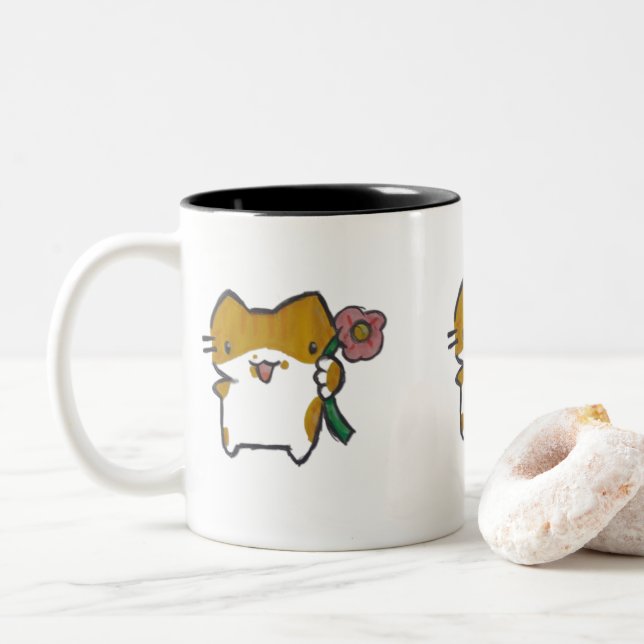 Tasse 2 Couleurs Caneca Gatinho (Avec donut)
