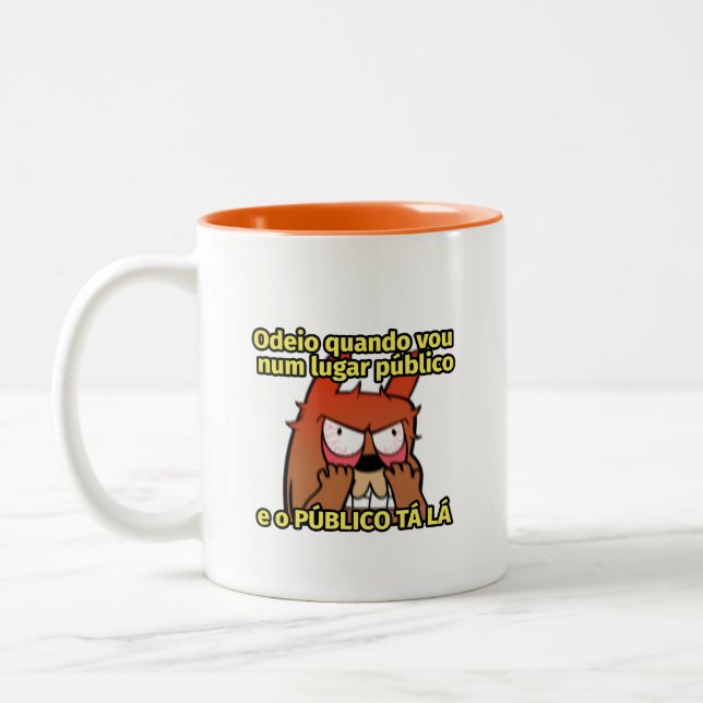 Tasse 2 Couleurs Caneca Grumpy Antissocial (Gauche)