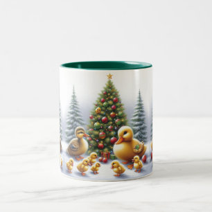 Tasse 2 Couleurs Caneton de Noël