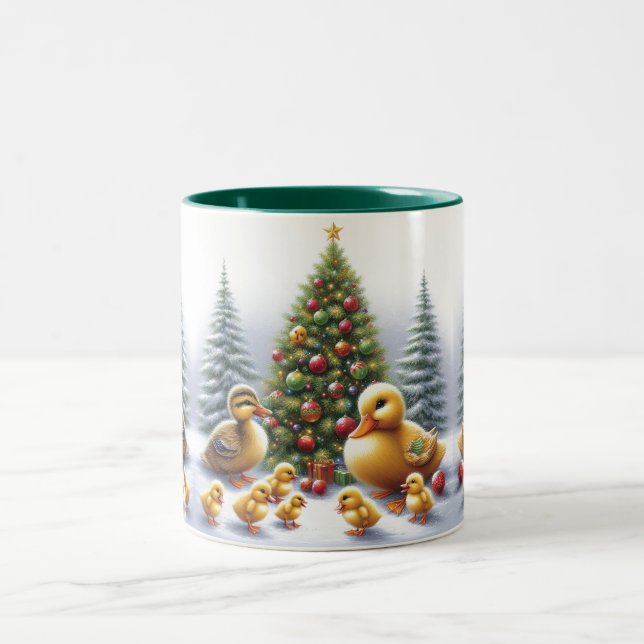 Tasse 2 Couleurs Caneton de Noël  (Centre)