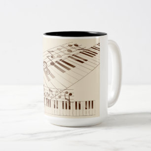 Tasse 2 Couleurs Canette à café pour piano
