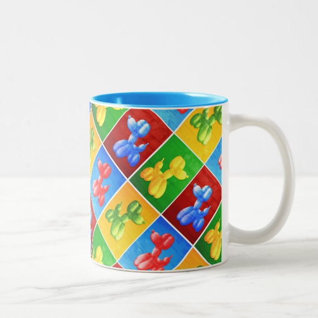 Tasse 2 Couleurs Caniche de ballon (Droit)
