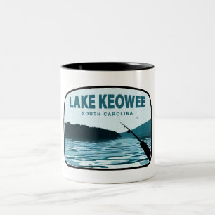 Tasse 2 Couleurs Canne à pêche du lac Keowee en Caroline du Sud