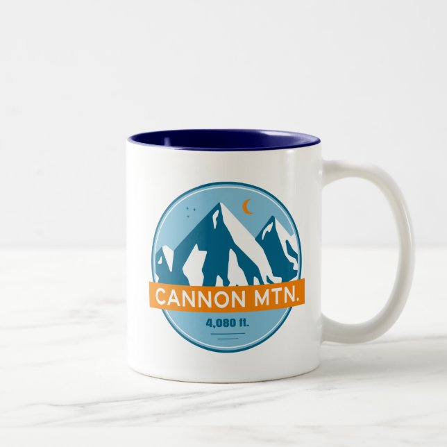 Tasse 2 Couleurs Cannon Mountain New Hampshire Stars Moon (Droit)