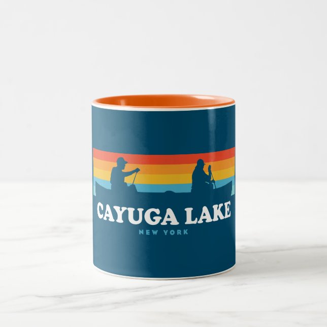 Tasse 2 Couleurs Canot Cayuga Lake New York (Centre)