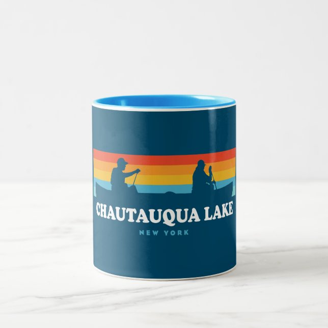 Tasse 2 Couleurs Canot Chautauqua Lake New York (Centre)