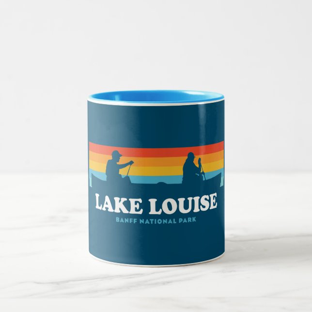 Tasse 2 Couleurs Canot du parc national Lake Louise Banff (Centre)