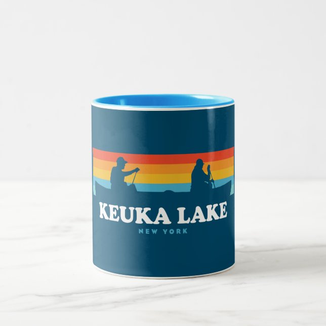 Tasse 2 Couleurs Canot Keuka Lake New York (Centre)