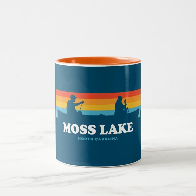 Tasse 2 Couleurs Canot Moss Lake Caroline du Nord (Centre)