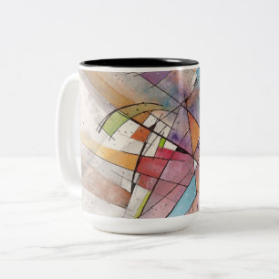 Tasse 2 Couleurs CANTATA en TONALITÉ PASTELLEUSE Art Abstrait