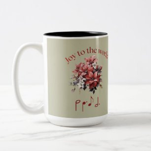 Tasse 2 Couleurs Cantique personnalisé « Joyeux Noël au Monde »