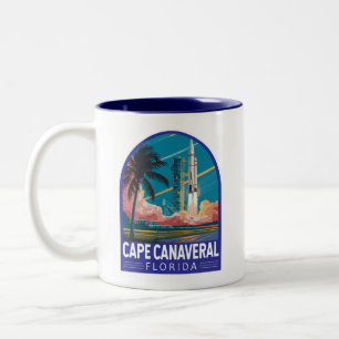 Tasse 2 Couleurs Cape Canaveral Florida Illustration Art de Voyage