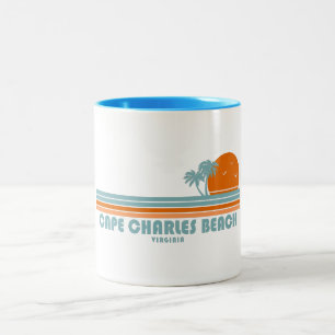 Tasse 2 Couleurs Cape Charles Beach Virginia Sun Palm Trees
