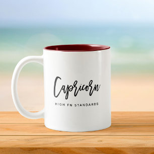 Tasse 2 Couleurs Capricorn Horoscope moderne Script d'anniversaire 