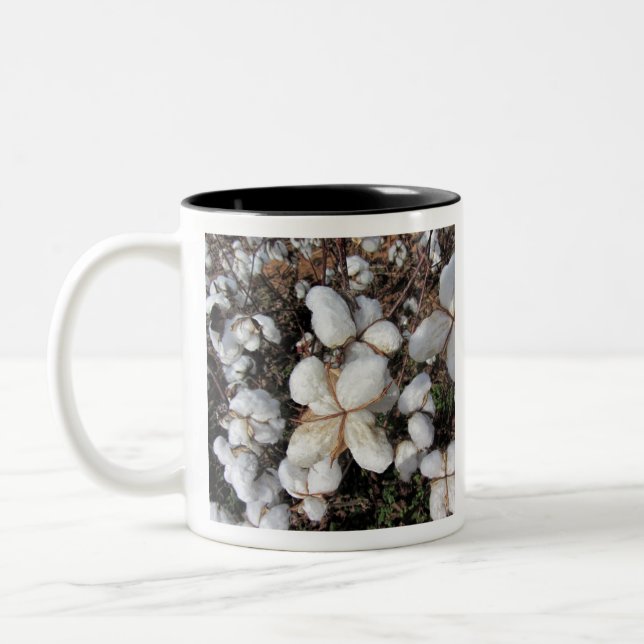 Tasse 2 Couleurs Capsules blanches pelucheuses de coton (Gauche)
