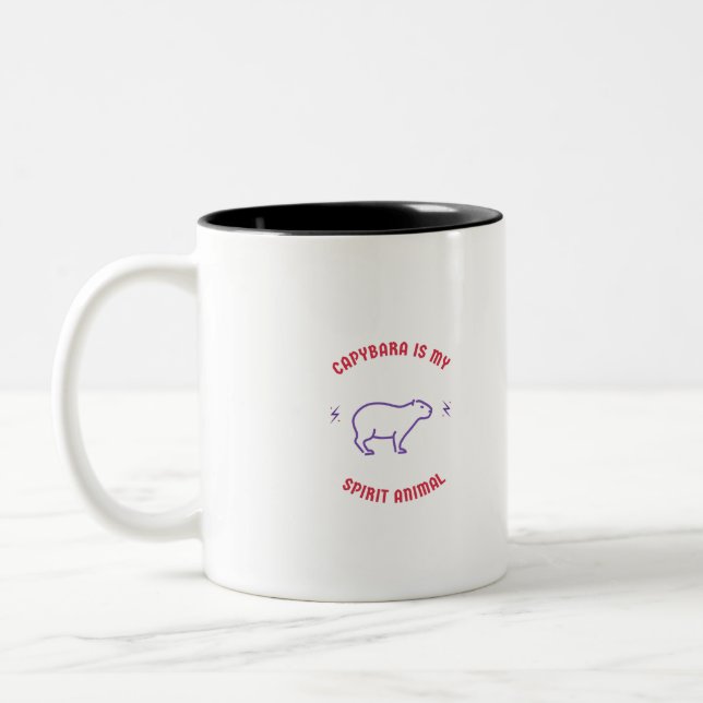 Tasse 2 Couleurs capybara est mon animal d'esprit (Gauche)