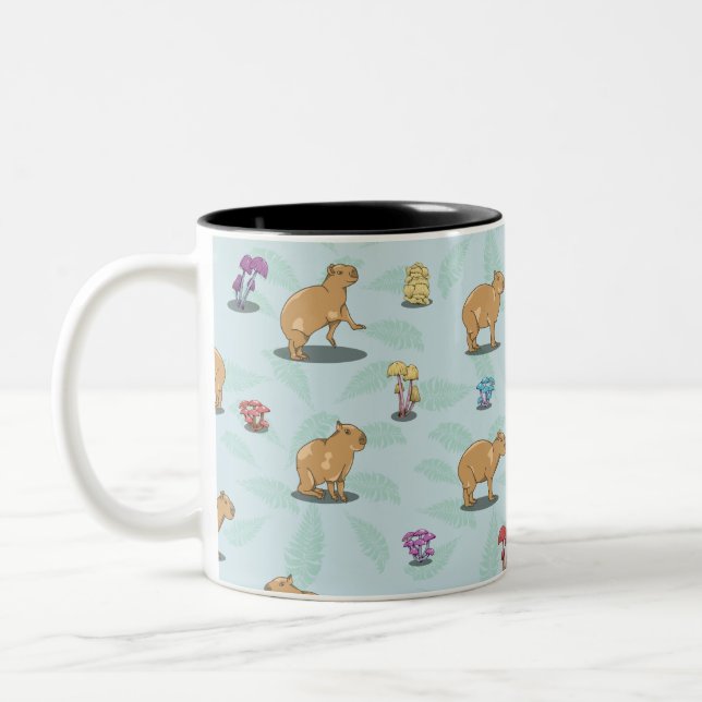 Tasse 2 Couleurs Capybara et mushroom pattern (Gauche)