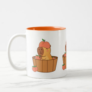 Tasse 2 Couleurs Capybara et pêche à la viande Café Lover Fruit C