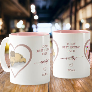 Tasse 2 Couleurs Capybara et Puppy Pink Love Frame Photo