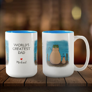 Tasse 2 Couleurs Capybara et son Fête des pères personnalisée