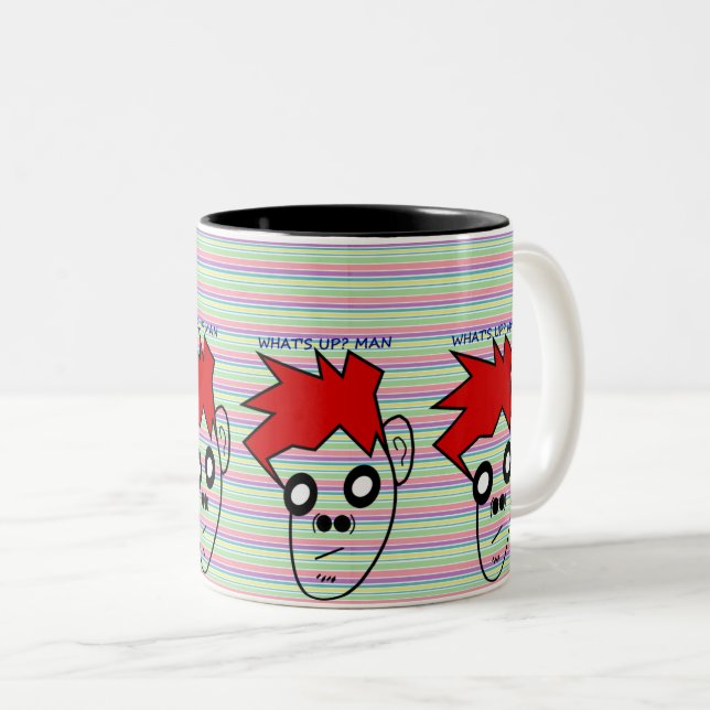 Tasse 2 Couleurs Caractère Red-Haired : Gras & Quirky (Devant droit)