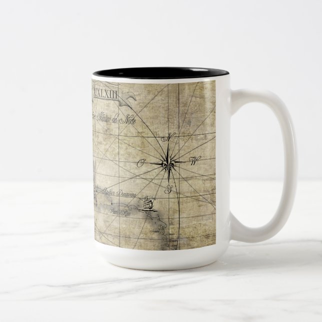 Tasse 2 Couleurs Caraïbes - ancienne carte (Droit)